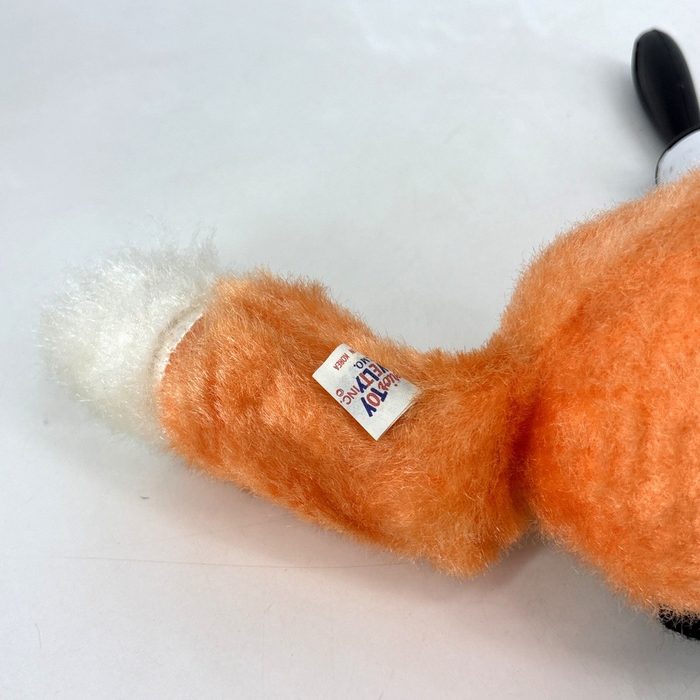 Vintage SUPERIOR TOY AND NOVELTY Plush Orange Fox Red Collar‎ 12" 1960s 1970s - Picture 8 of 16